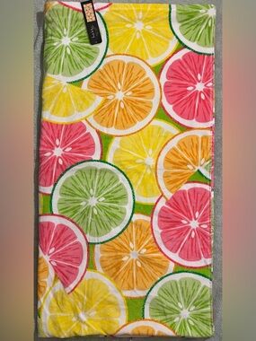 Nicole Miller Colorful Tropical Fruit Slices Beach Towel